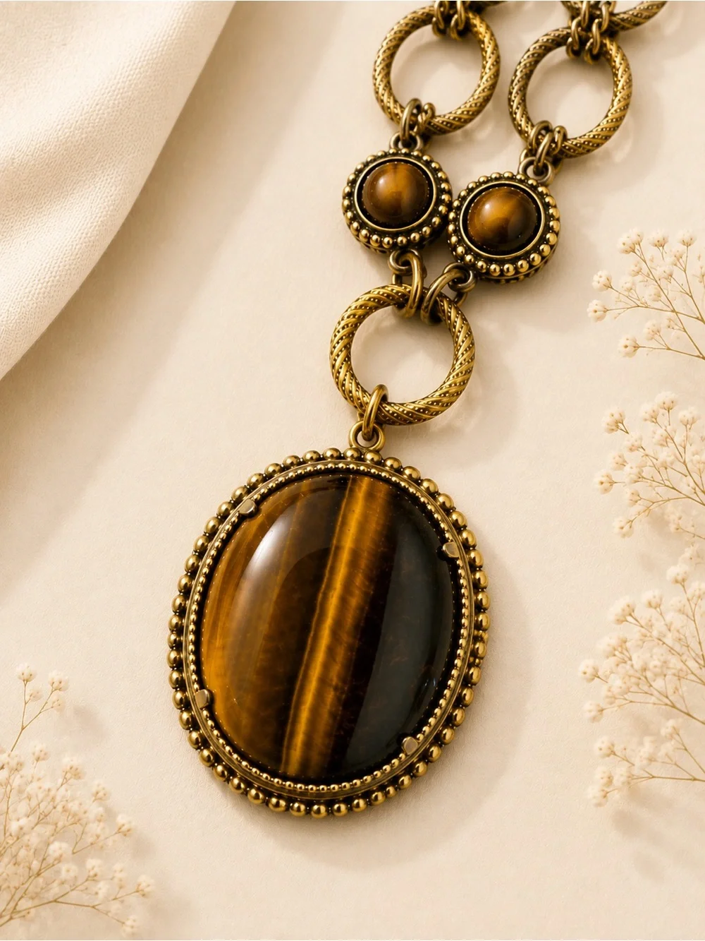 Rachel Reinhardt Tiger’s Eye Statement Necklace